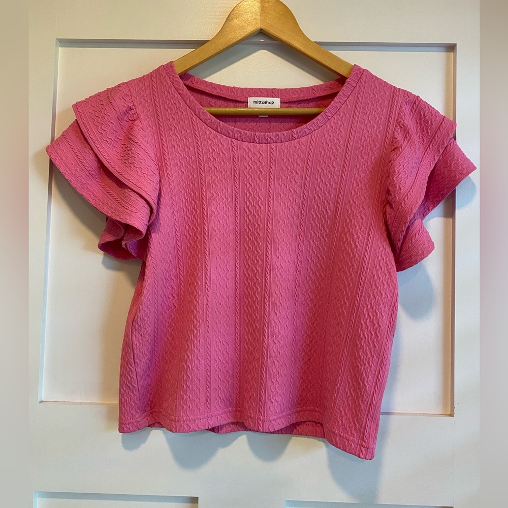 Cable Texture Flutter Blouse - Picture 2 of 10
